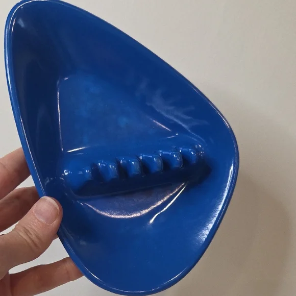 Vintage Anholt MCM Atomic Boomerang Melamine Ashtray - Royal Blue - Picture 8 of 9